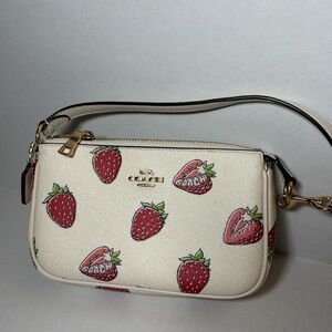 Coach Nolita 19 Leather Shoulder Bag With Strawberry Print